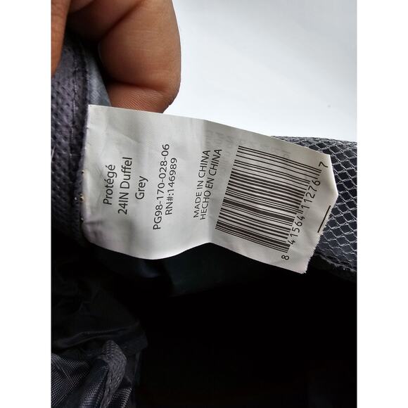 24" Protégé Carry On Travel Duffel Bag - Grey and Orange Gym Bag - Picture 9 of 12